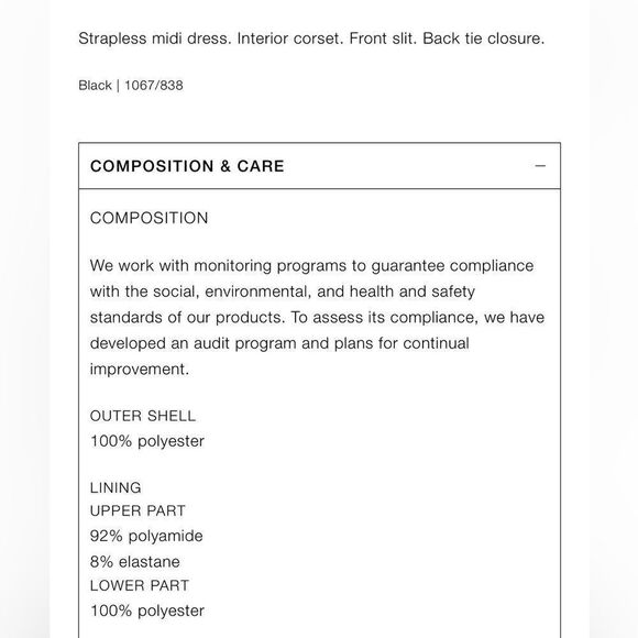 ZARA BLACK STRAPLESS DRESS - Picture 12 of 12